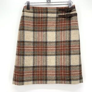 Boden Womens Size 2 British Tweed By Moon Brown Plaid Tartan Kilt Lined UK 6